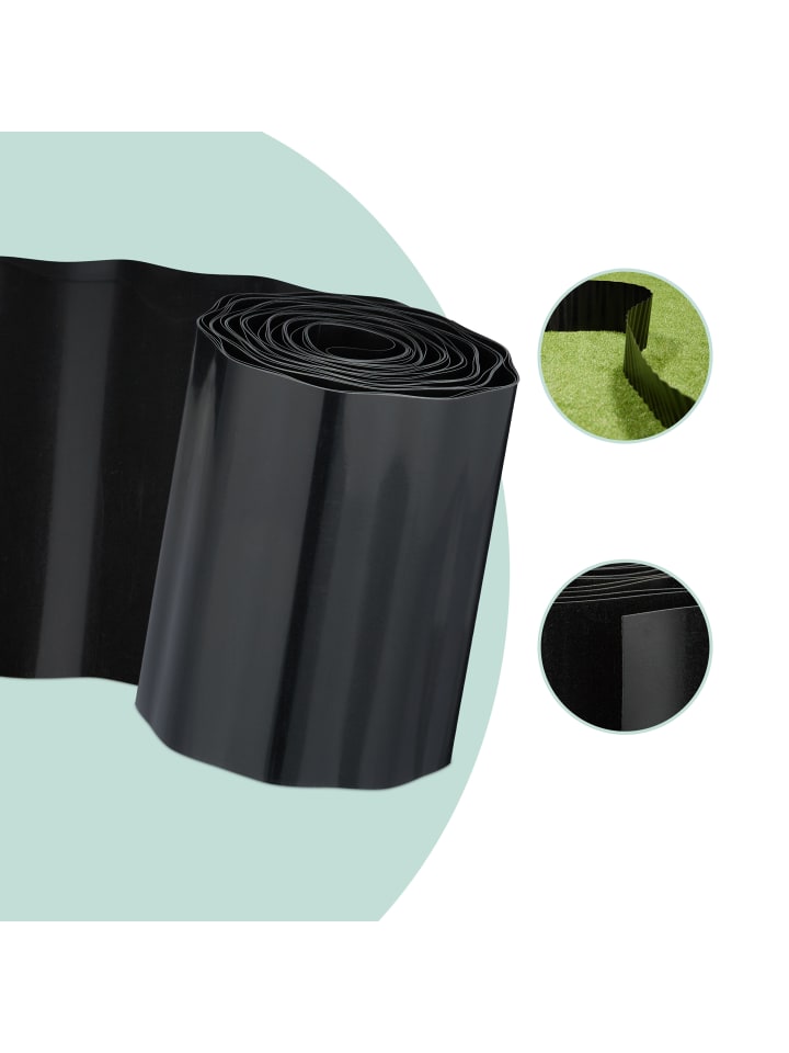 relaxdays Rasenkante in Schwarz - 9 m günstig kaufen onesize