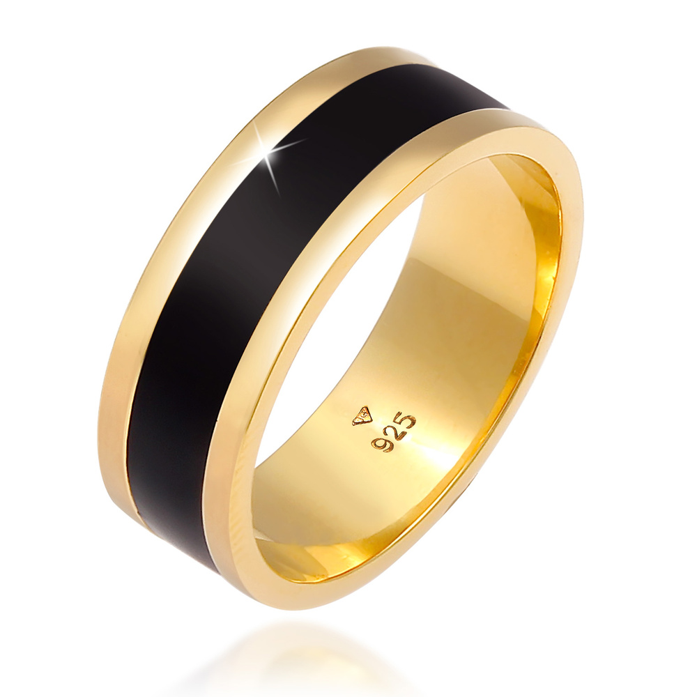 KUZZOI KUZZOI Bague Bandring pour homme en émail Geo de base, occasionnel, en argent ste Bague