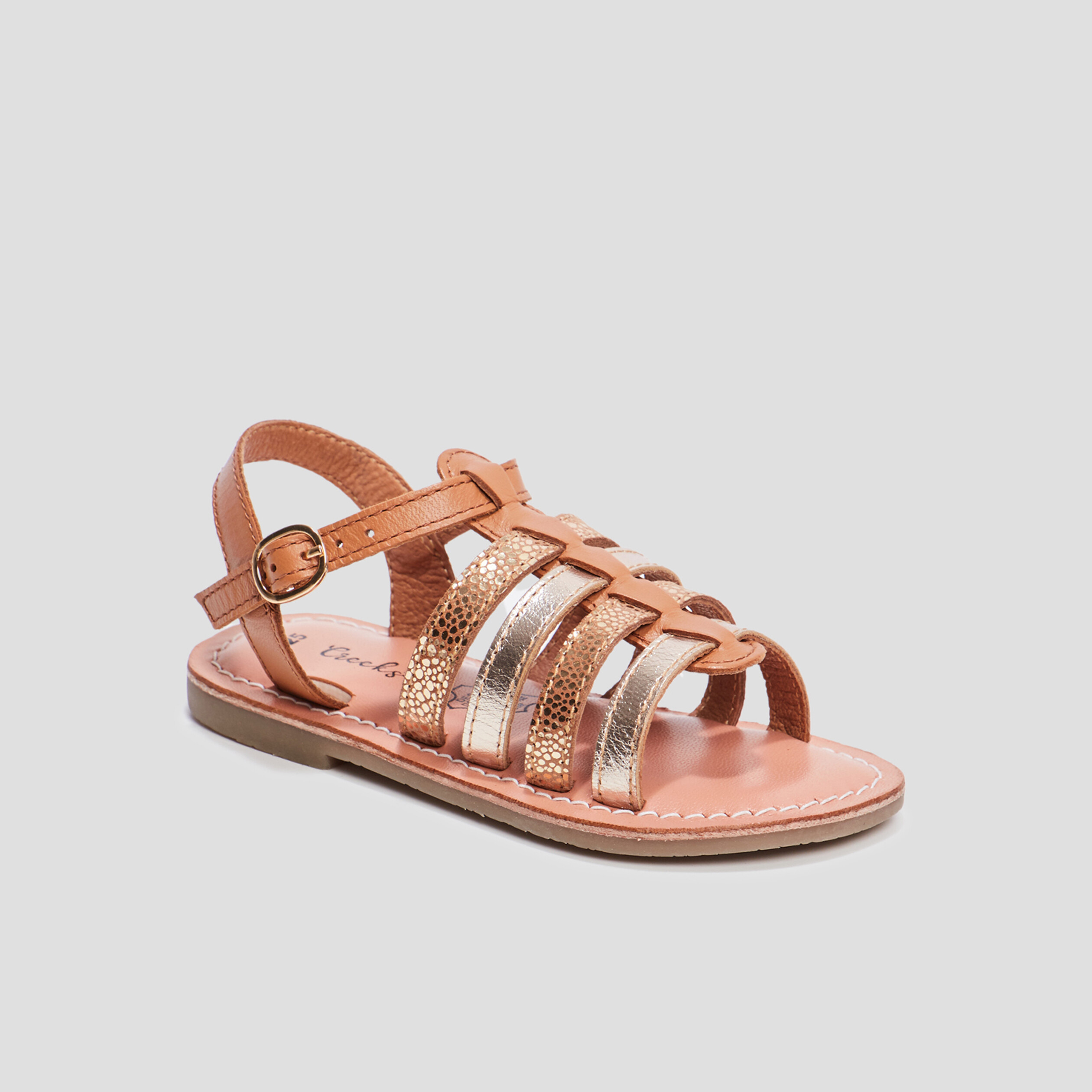 Sandales en cuir Creeks camel fille | La Halle