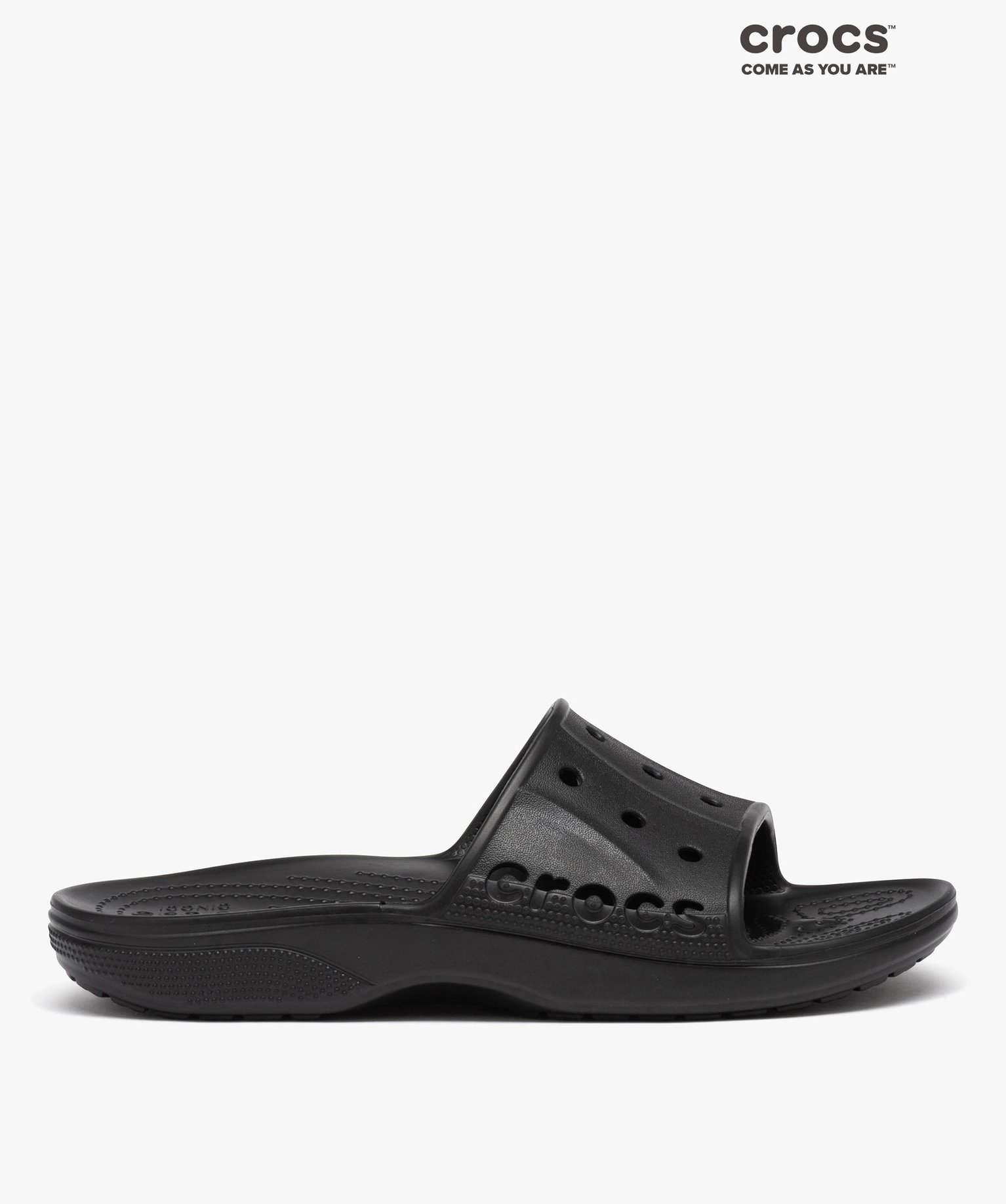 Mules de piscine homme unies avec bandeau perforé - Crocs noir | GEMO