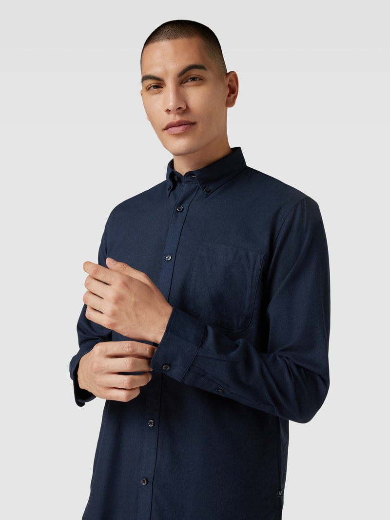 Freizeithemd mit Under-Button-Down-Kragen Modell 'trostol' in marineblau