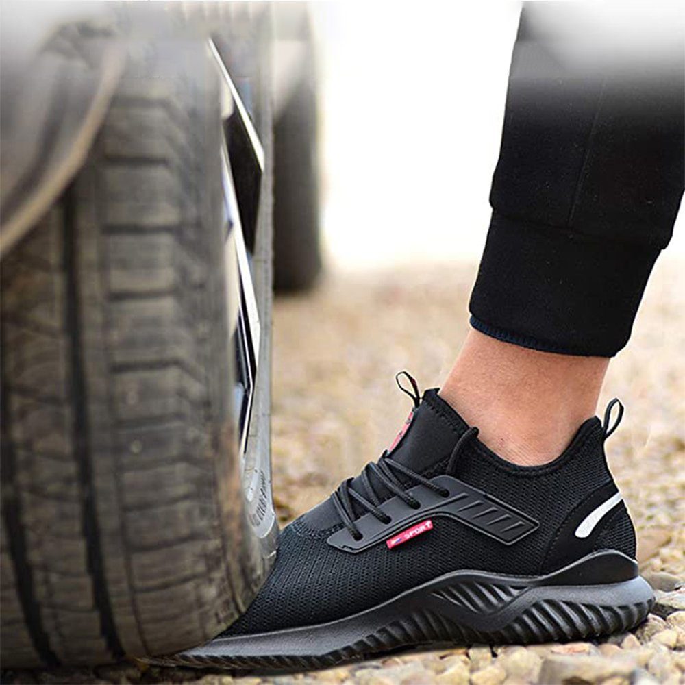 TOPMELON Schutzschuhe Sneaker Stahlkappe Leicht Atmungsaktiv Arbeitsschuh