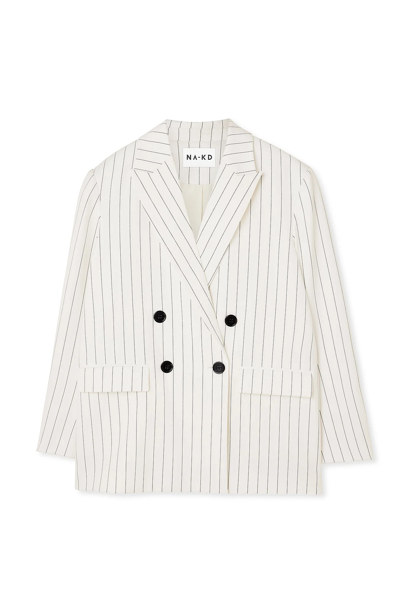 Oversize, gestreifter Zweireiher-Blazer
