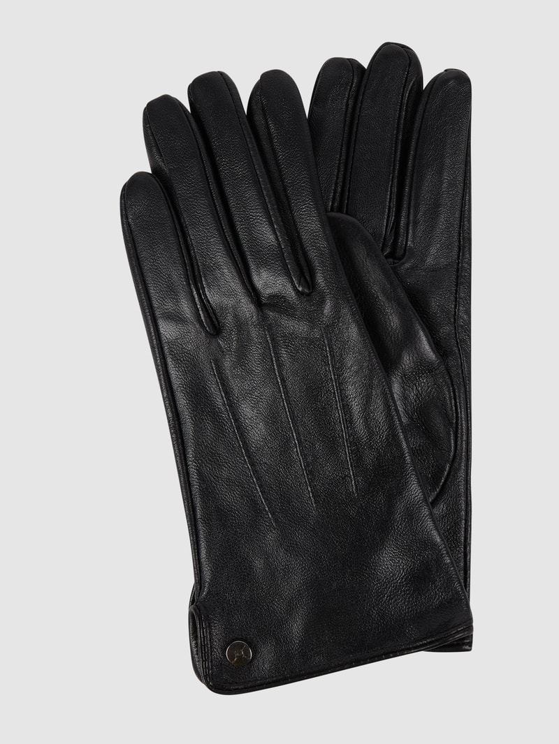 Handschuhe aus Leder Modell 'Lara' in schwarz