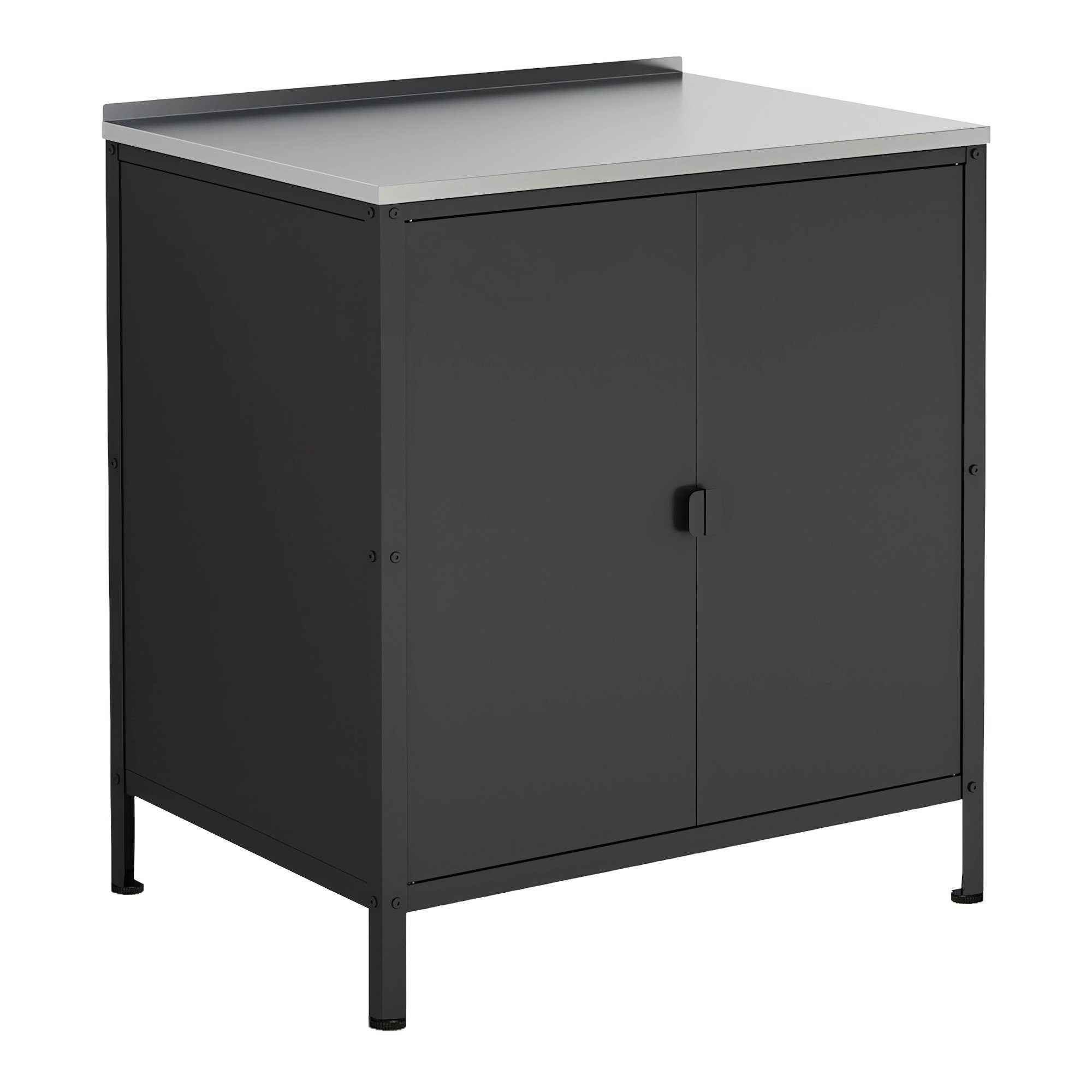 casa.pro Mehrzweckschrank Bolognano Schrank 92x80x50cm mit 2 Türen Schwarz, matt, matt