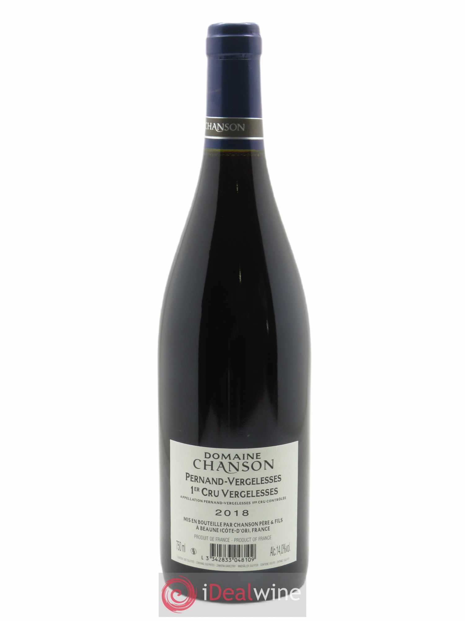Pernand-Vergelesses 1er Cru Les Vergelesses Chanson (Domaine)  2018 - Lot de 1 Bouteille