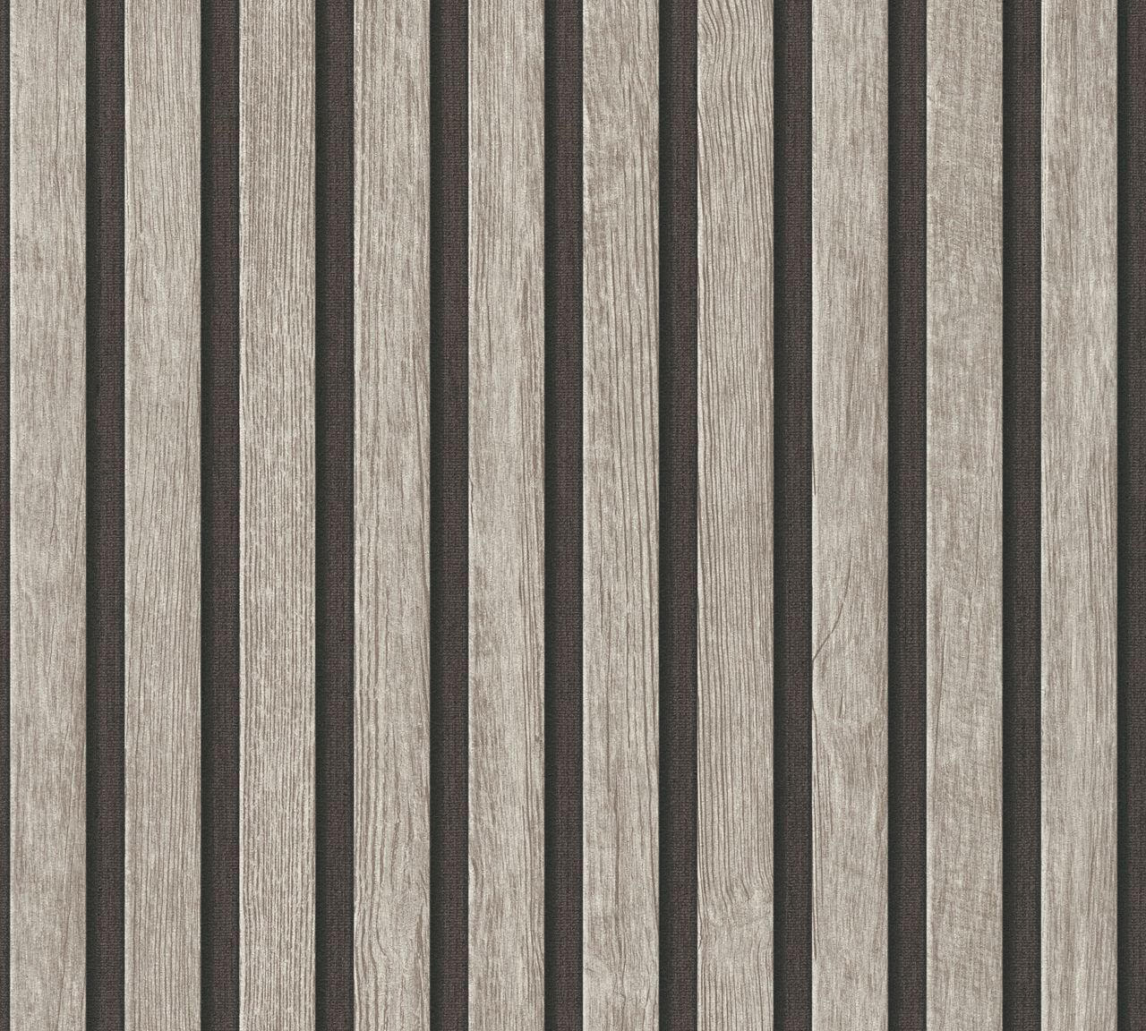 AS Creation A.S. Création - Tapete Holzpaneele Grau, Schwarz