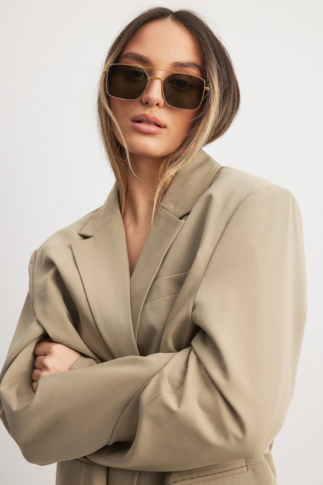 Recycelte Wide Wire Frame Sonnenbrille
