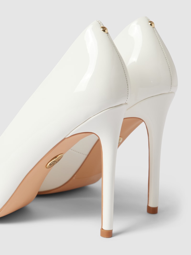 Pumps mit Label-Detail Modell 'JULIETTE' in weiß