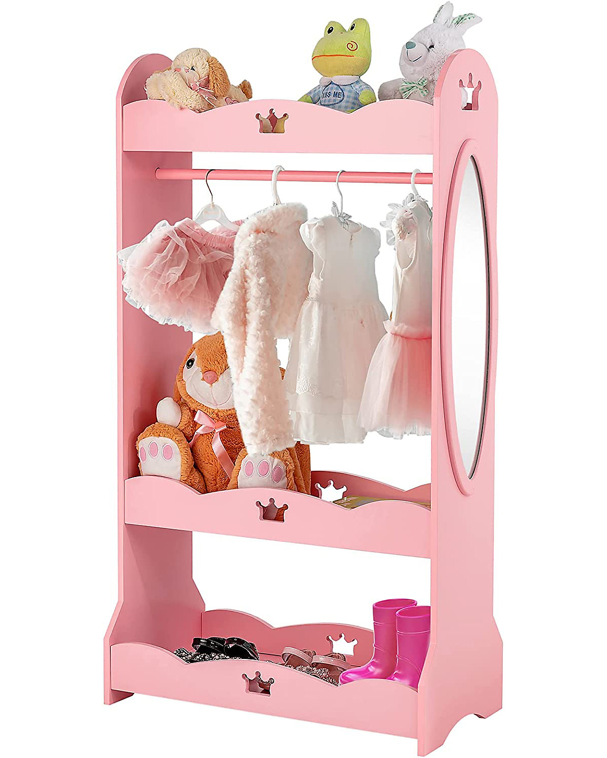 Kleiderschrank Kinder mit Spiegel 3 Ebenen