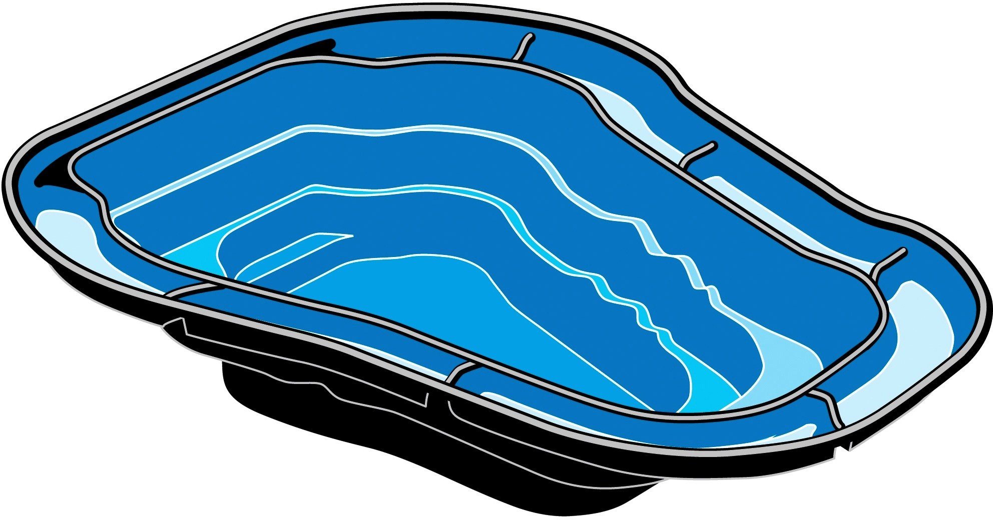 Ubbink Fertigteich Ocean I, BxLxH: 200x230x70 cm, 1500 l