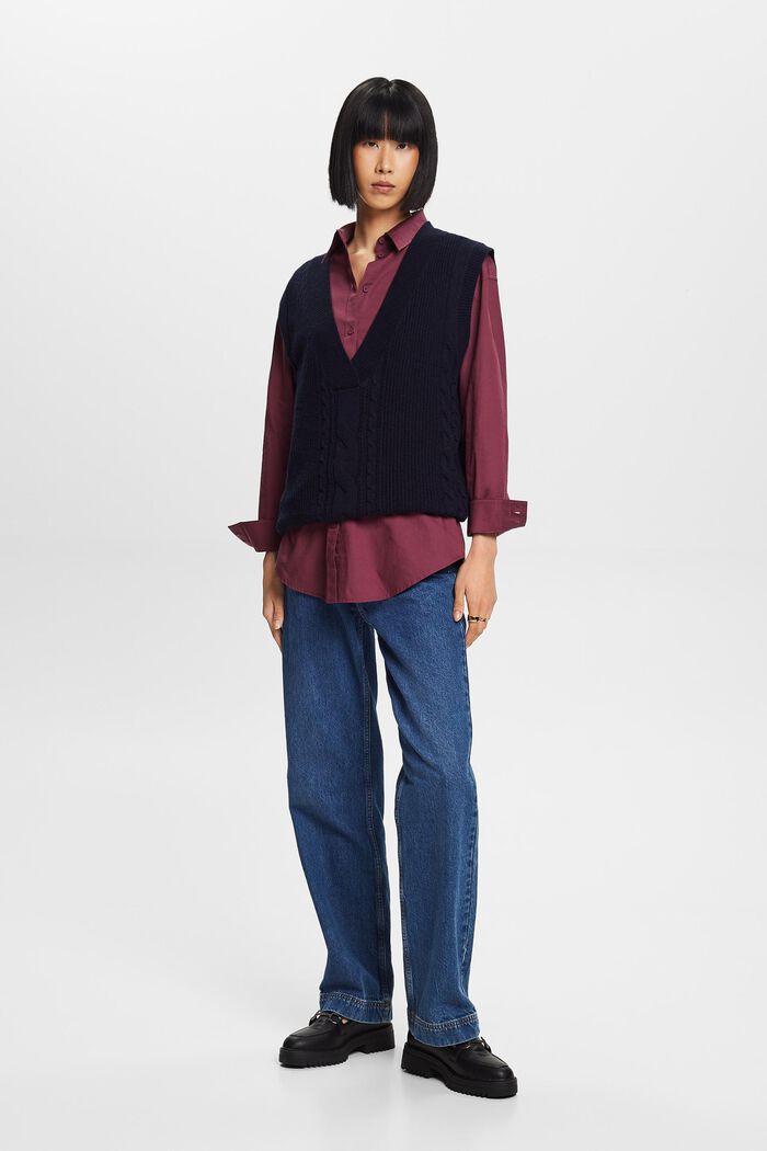 Hemdbluse aus Popeline, 100 % Baumwolle