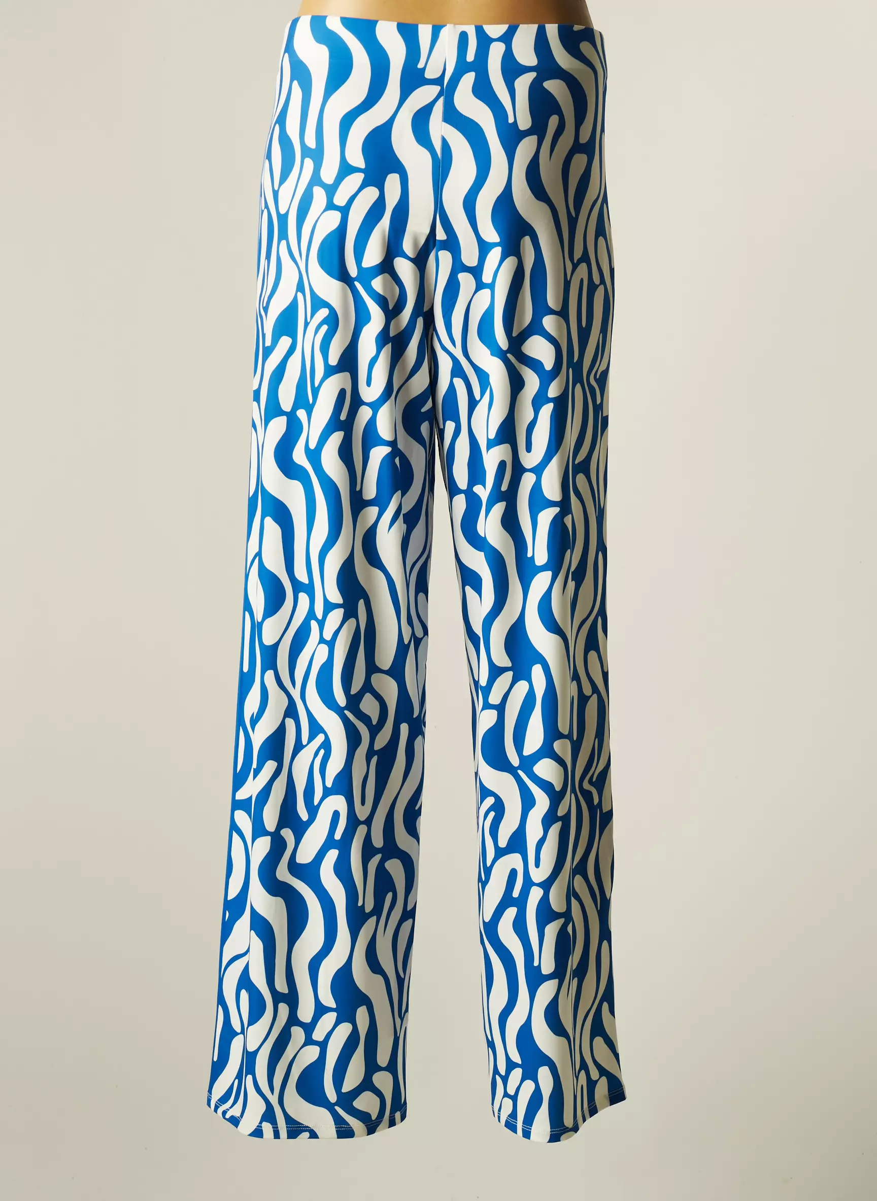 Oui Pantalons Larges Femme couleur bleu
