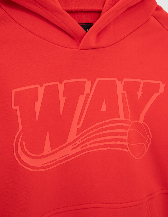 Sweat rouge maxi logo gomme garçon