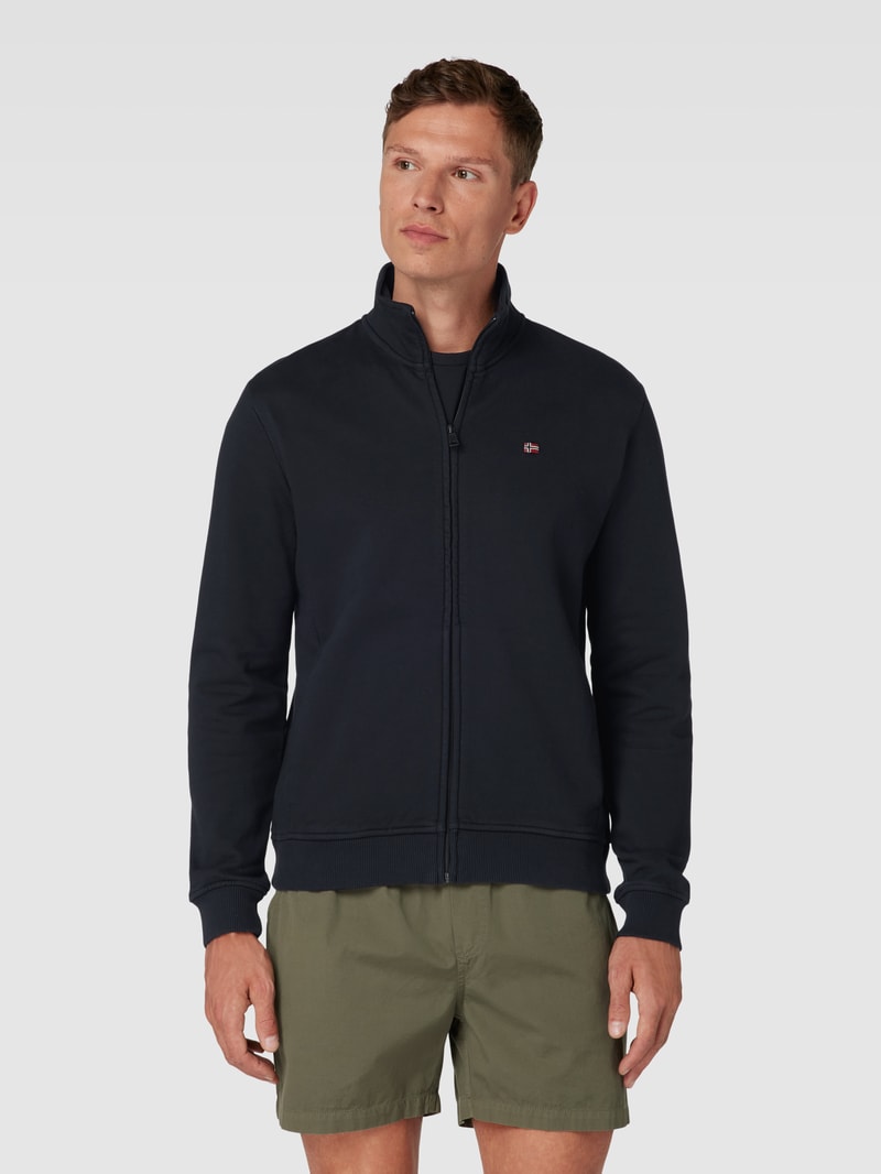 Sweatjacke mit Logo-Detail Modell 'BALIS' in schwarz