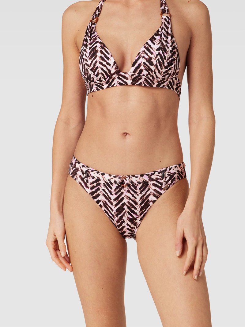 Bikini-Slip mit Allover-Print Modell 'DITA SUNBOW' in mittelbraun