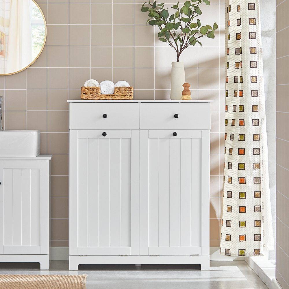 SoBuy Wäscheschrank BZR33 mit 2 Wäschesäcken Wäschetruhe Wäschesammler Wäschekorb Badschrank