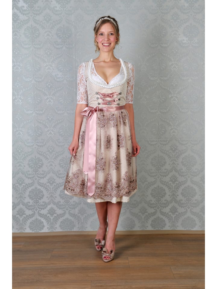 Edelnice Midi Dirndl 2-teilig Cécilia in creme günstig kaufen