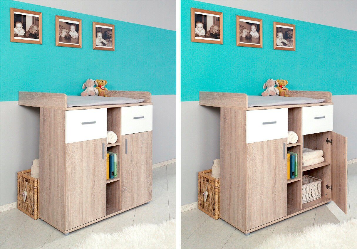 BMG Möbel Babymöbel-Set Maxim, (Set, 2-St., Bett + Wickelkommode), Bett + Wickelkommode