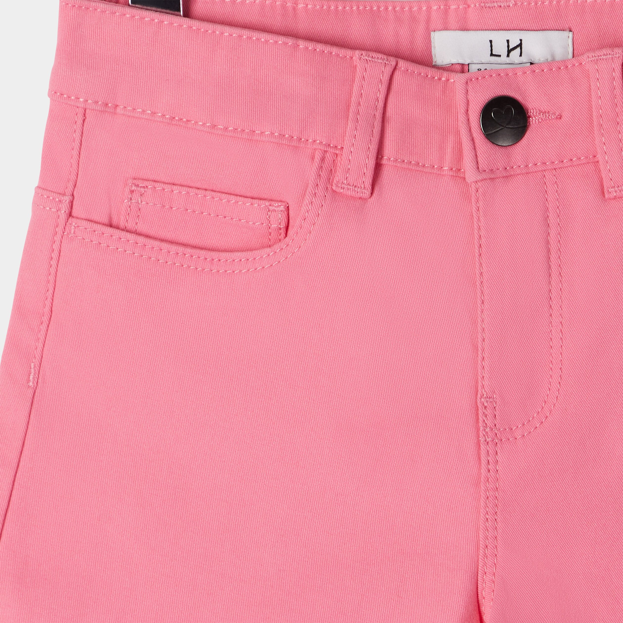Short ajusté en twill rose clair fille | La Halle