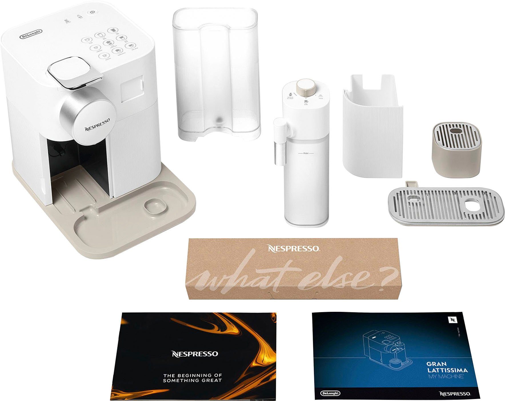 Nespresso Kapselmaschine EN640.W von DeLonghi, white, inkl. Willkommenspaket mit 7 Kapseln