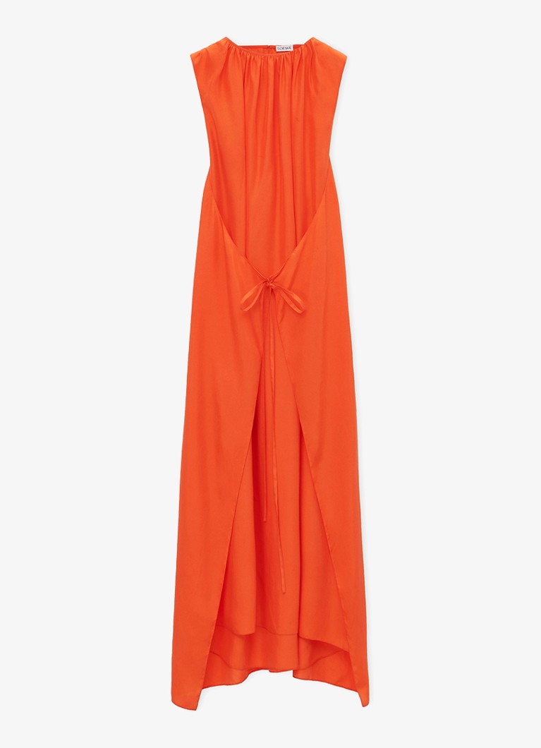 Vestido midi de seda de LOEWE con detalle de cadena extraíble