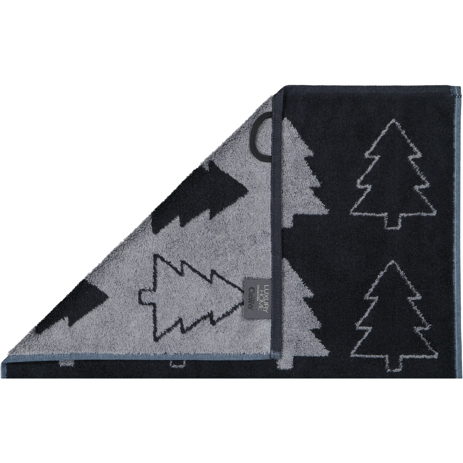 Cawö Handtücher Christmas Edition Tannenbäume 794 schwarz - 90