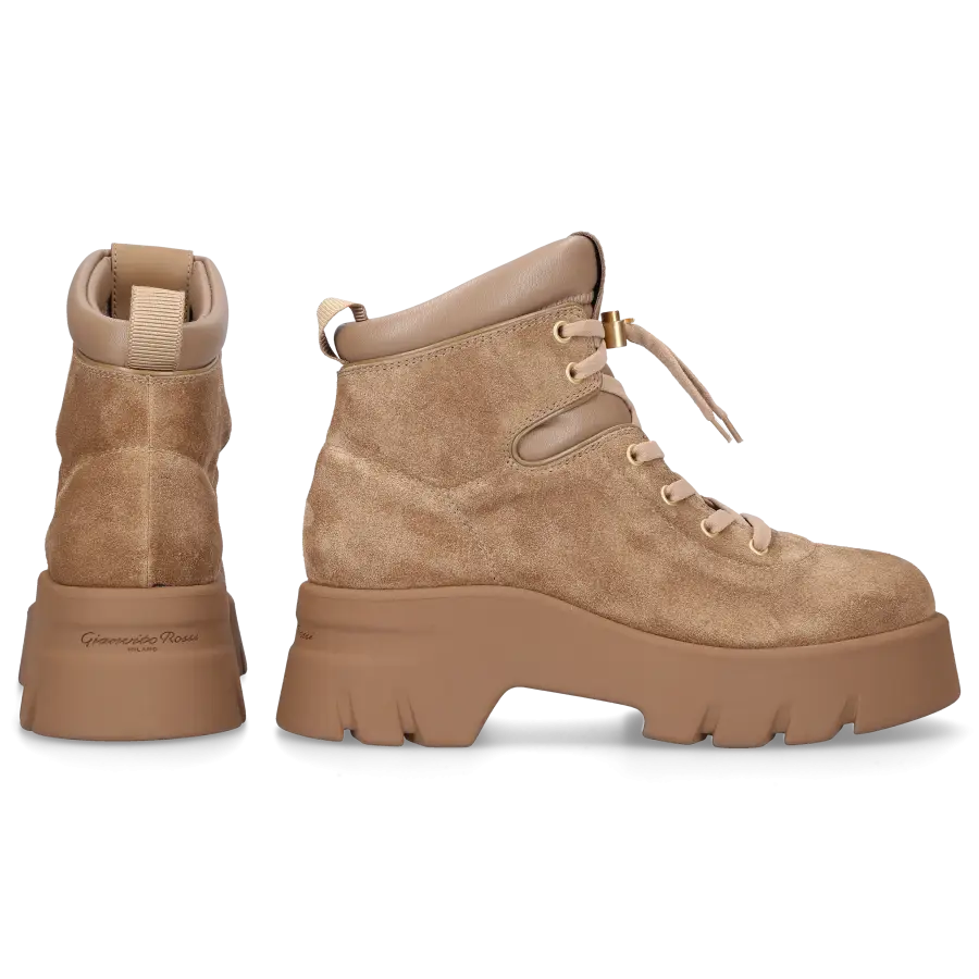 Gianvito Rossi - Stiefeletten VANCOUVER Veloursleder - beige