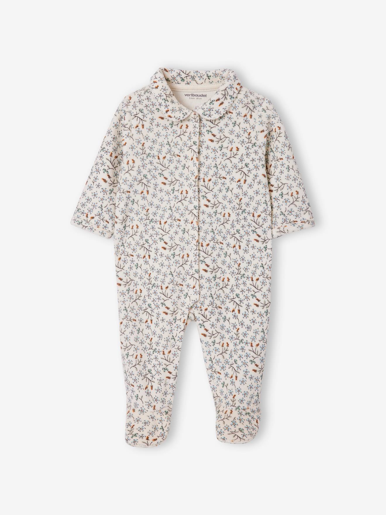 Vertbaudet 2er-Pack Baby Samt-Strampler Oeko-Tex - himmelblau