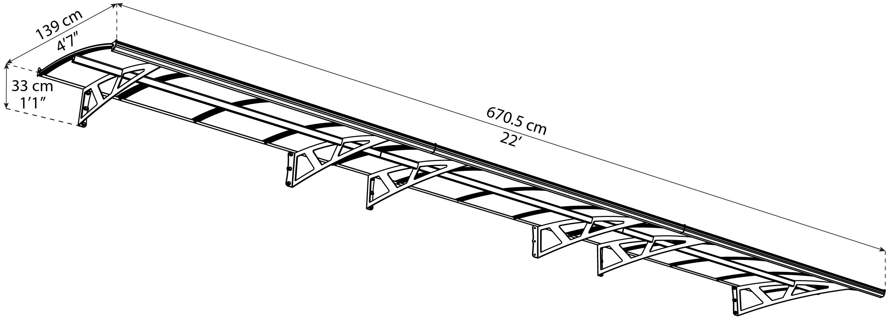 Palram - Canopia Vordach Amsterdam 6690, BxT: 670,5x139 cm