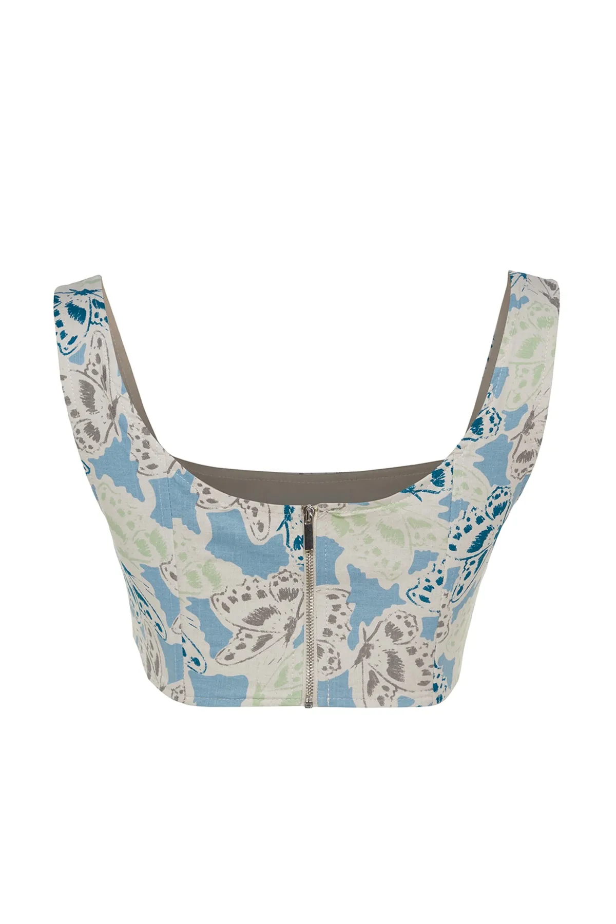 Trendyol Collection  Mehrfarbige geblümte gewebte Bluse mit Korsettträgern TWOSS23BZ00772