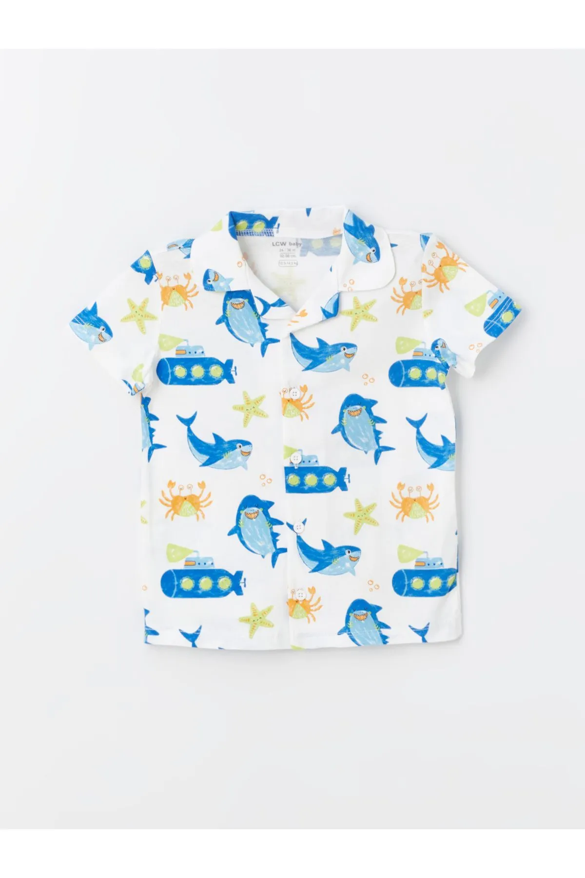 LC Waikiki  Kurzarm-Pyjama-Set für Jungen mit Polokragen und Bedruckung