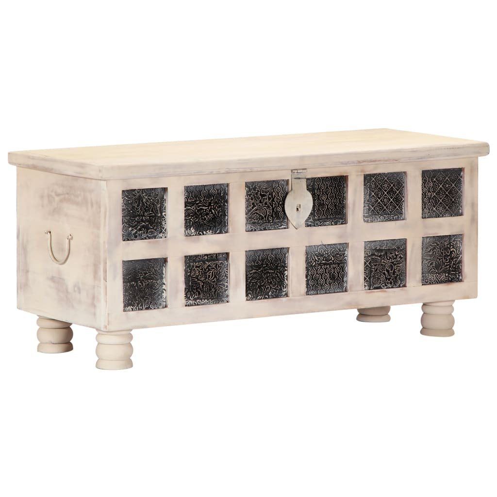 vidaXL Aufbewahrungsbox Aufbewahrungstruhe Weiß 110 x 40 x 45 cm Massivholz Akazie
