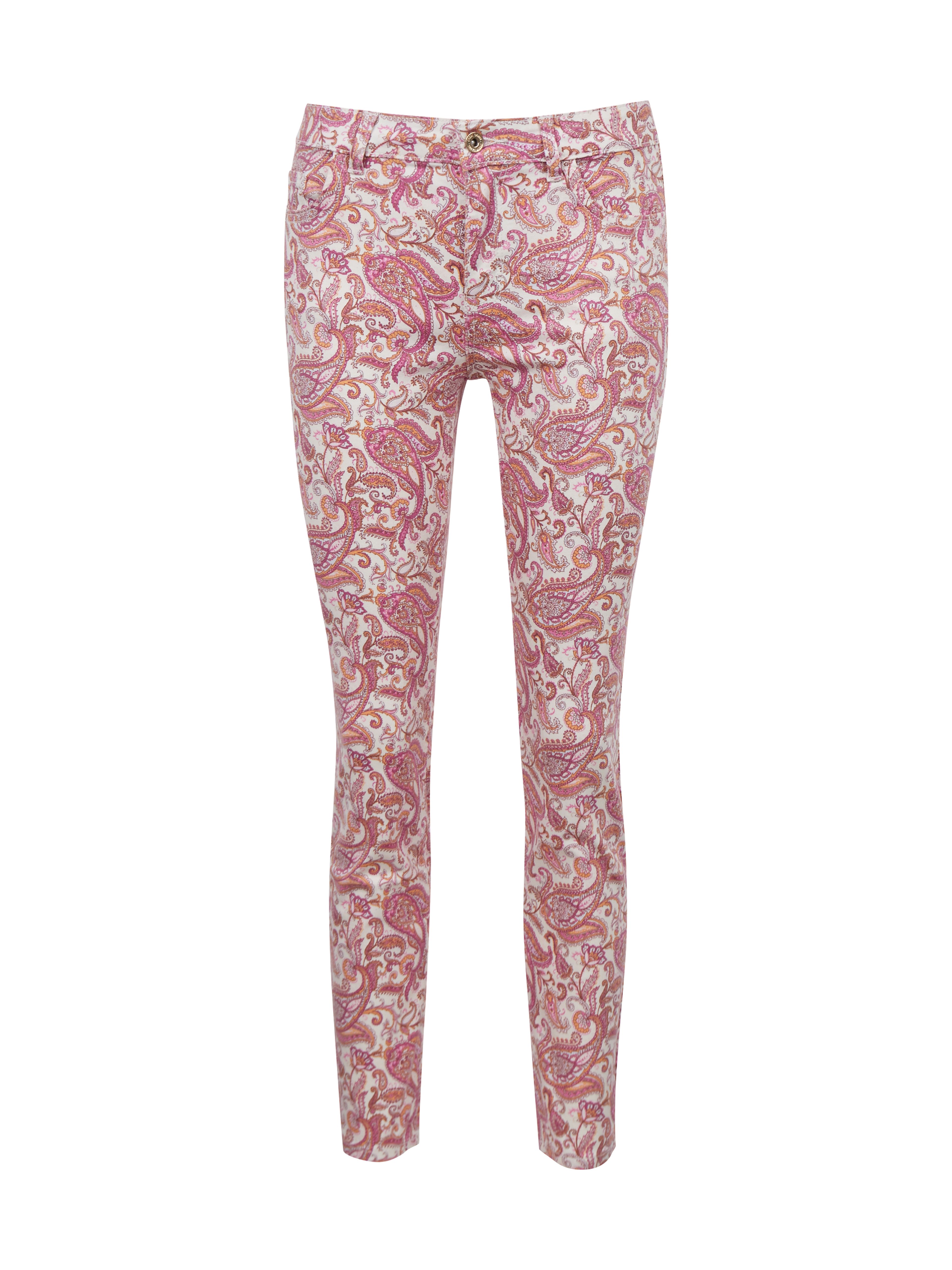 Pinke gemusterte Slim Fit Jeans Damen ORSAY