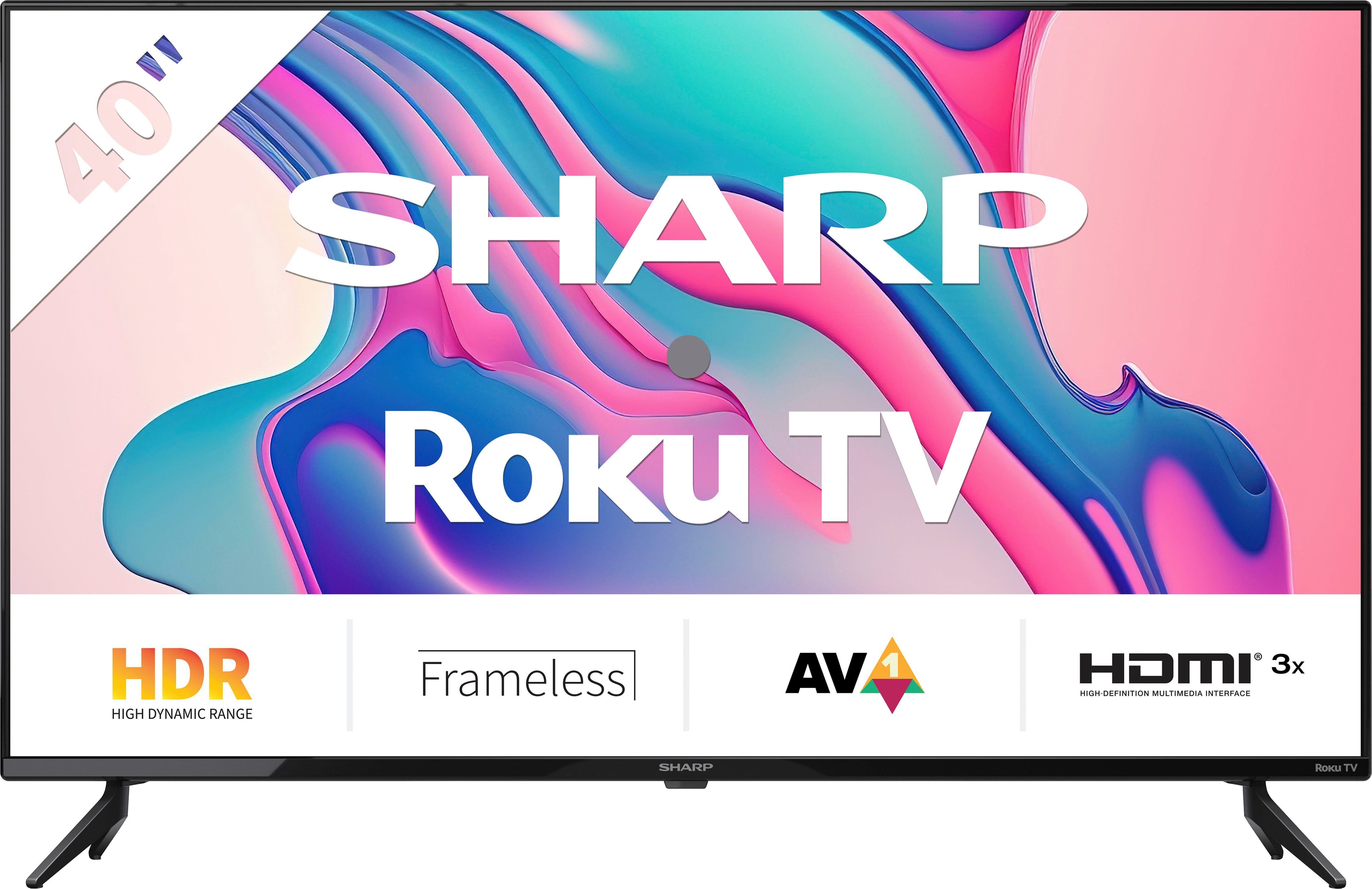 Sharp 2T-C40FDx LED-Fernseher (100 cm/40 Zoll, Full HD, Smart-TV, Roku TV nur in Deutschland verfügbar, Rahmenlos, HDR10, Dolby Digital)