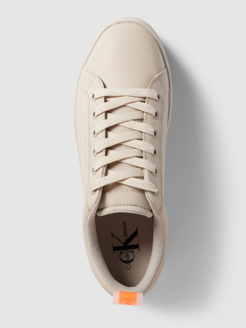 Sneaker aus Leder-Mix Modell 'BOLD' in beige