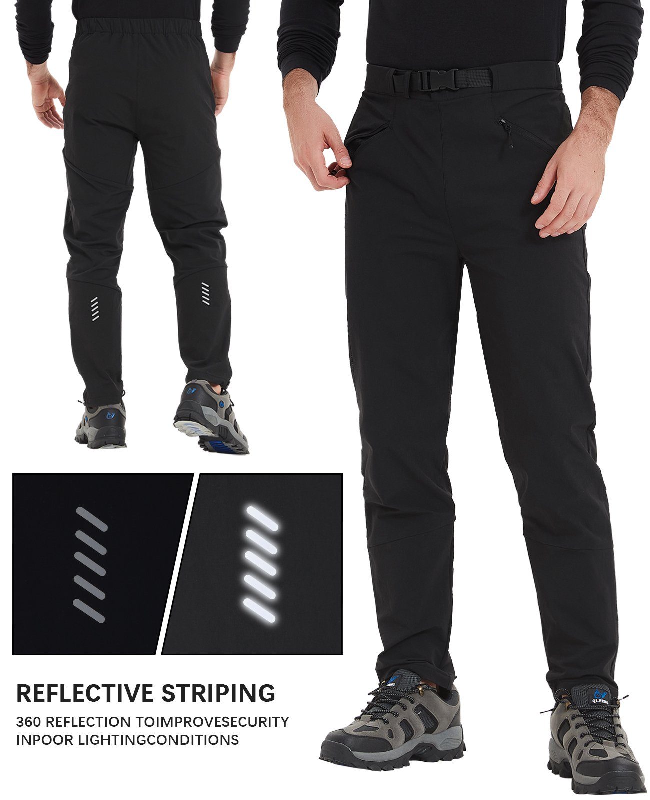 MEETYOO Fahrradhose Herren Lang Fahrradhose Radlerhose Radunterhose Wanderhose Laufhose (Sporthose Trainingshose, Outdoorhose, Trekkinghose, Softshellhose, Fahrradhose) Schnelltrocknende, MTB Hose, Cargohose
