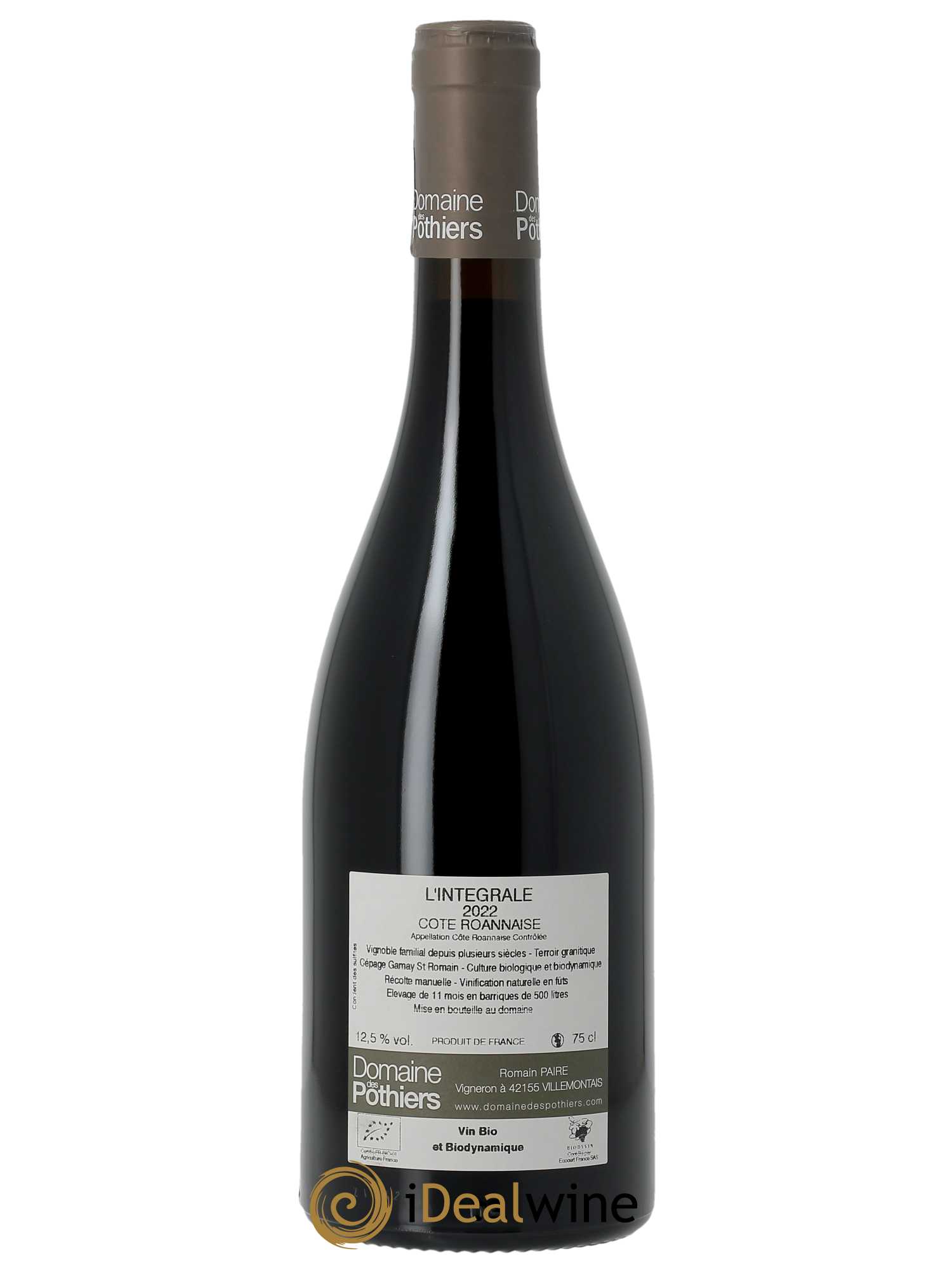 Côte Roannaise L'Intégrale Domaine des Pothiers  2022 - Lot de 1 Bouteille