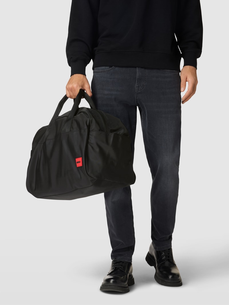 Weekender mit Label-Detail Modell 'Ethon' in schwarz