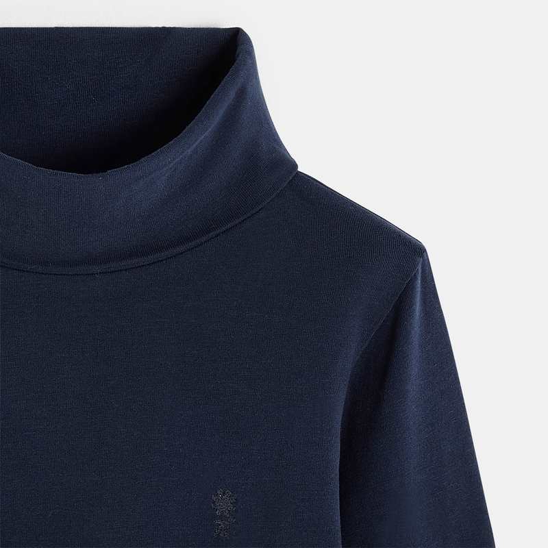 T-shirt col roulé bleu fille