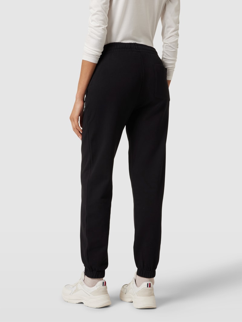 Sweatpants mit Label-Print in schwarz