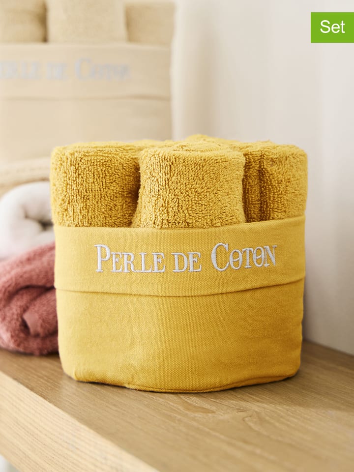 Soft by Perle de Coton 6er-Set: Gästehandtücher in Senf günstig kaufen 50x30 cm