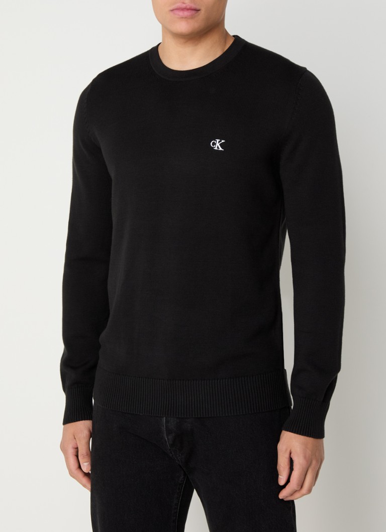 Calvin Klein Fine-knit pullover with logo embroidery