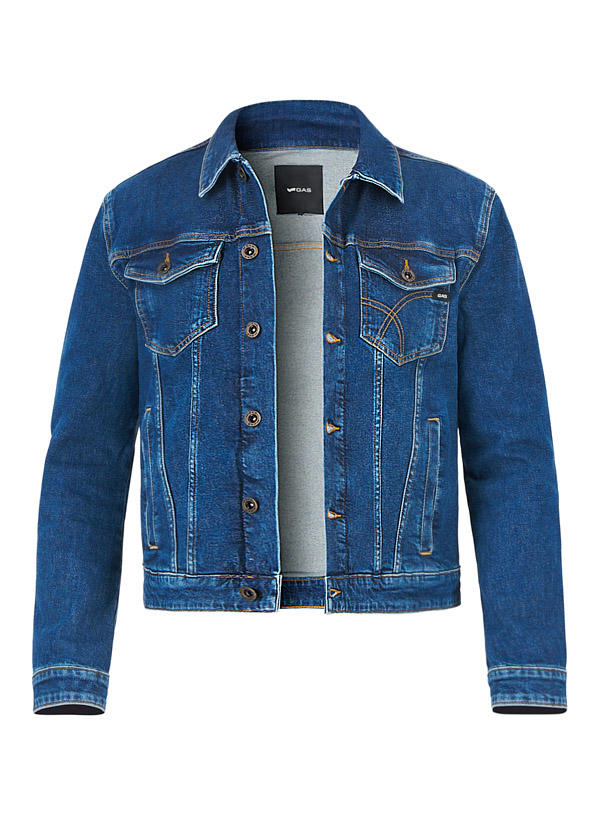 GAS, Jeansjacke, Baumwoll-Stretch, blau