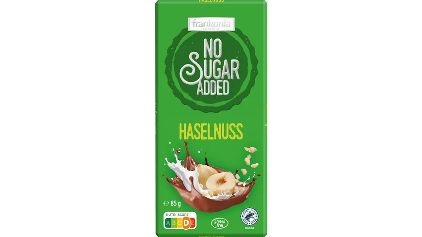 Frankonia NSA VM Nuss Tafel mit Süßungsmittel Maltit und Ballaststoff Inulin 85g 85 g