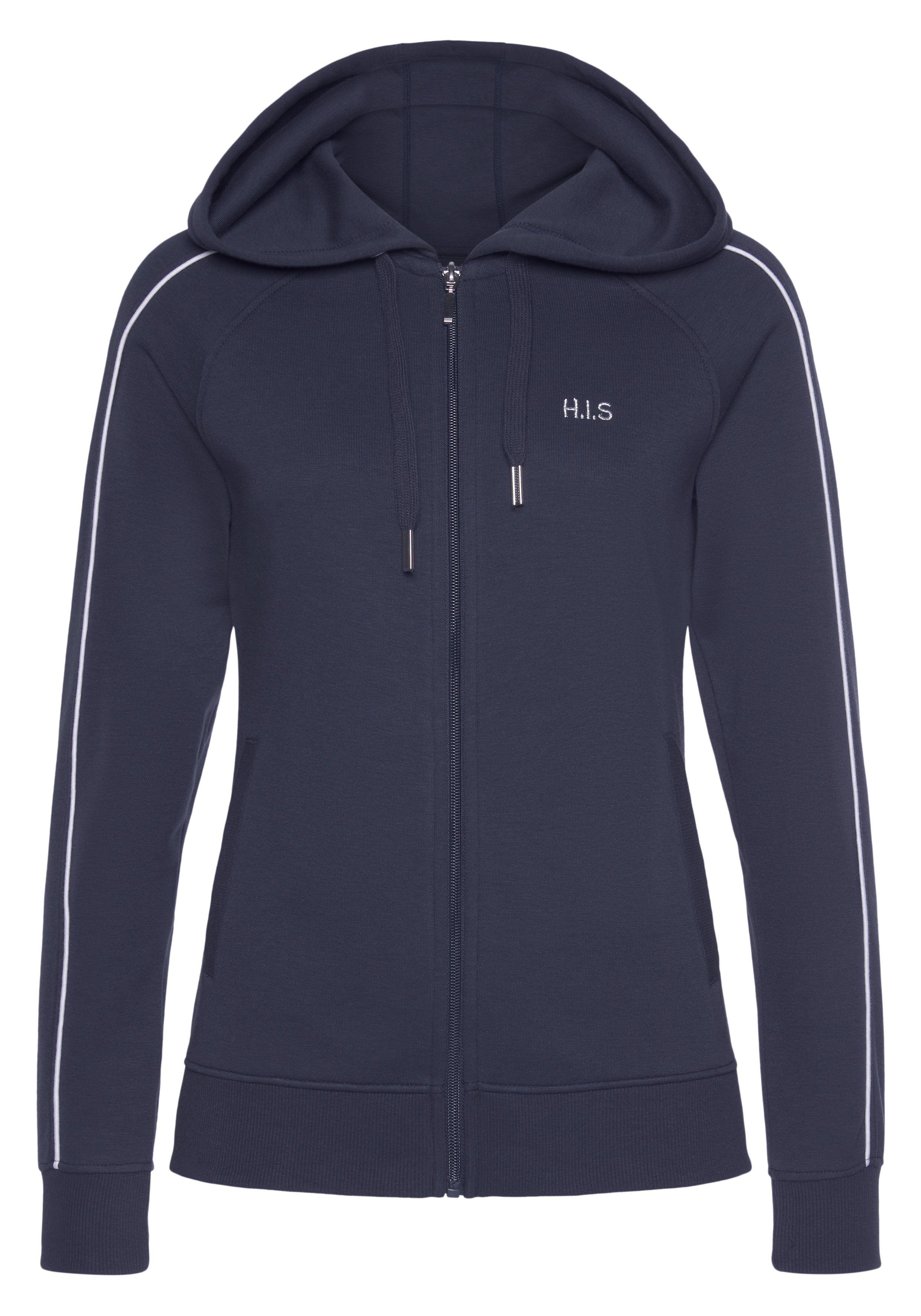 H.I.S Kapuzensweatjacke mit Piping an den Ärmeln, Loungeanzug