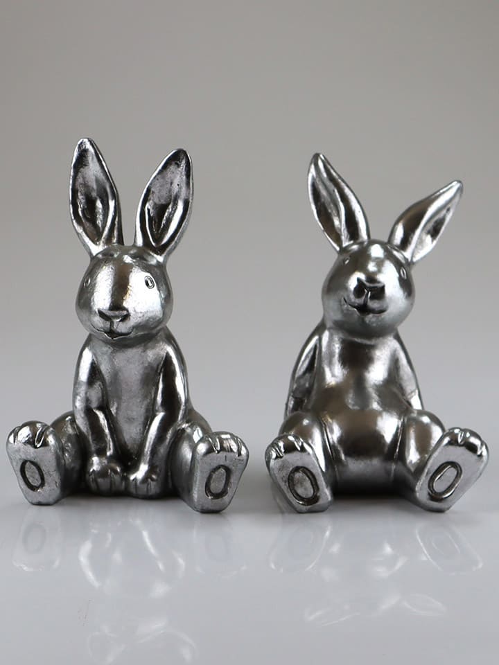 AM Design Dekofigur ''Hase'' in Silber - (B)15 x (H)21,4 x (T)13,7 cm günstig kaufen onesize