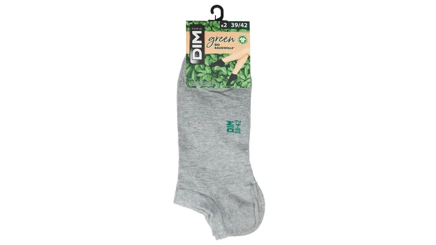 DIM Damen Sneaker Socken aus Bio-Baumwolle 2er Pack gris clair chine