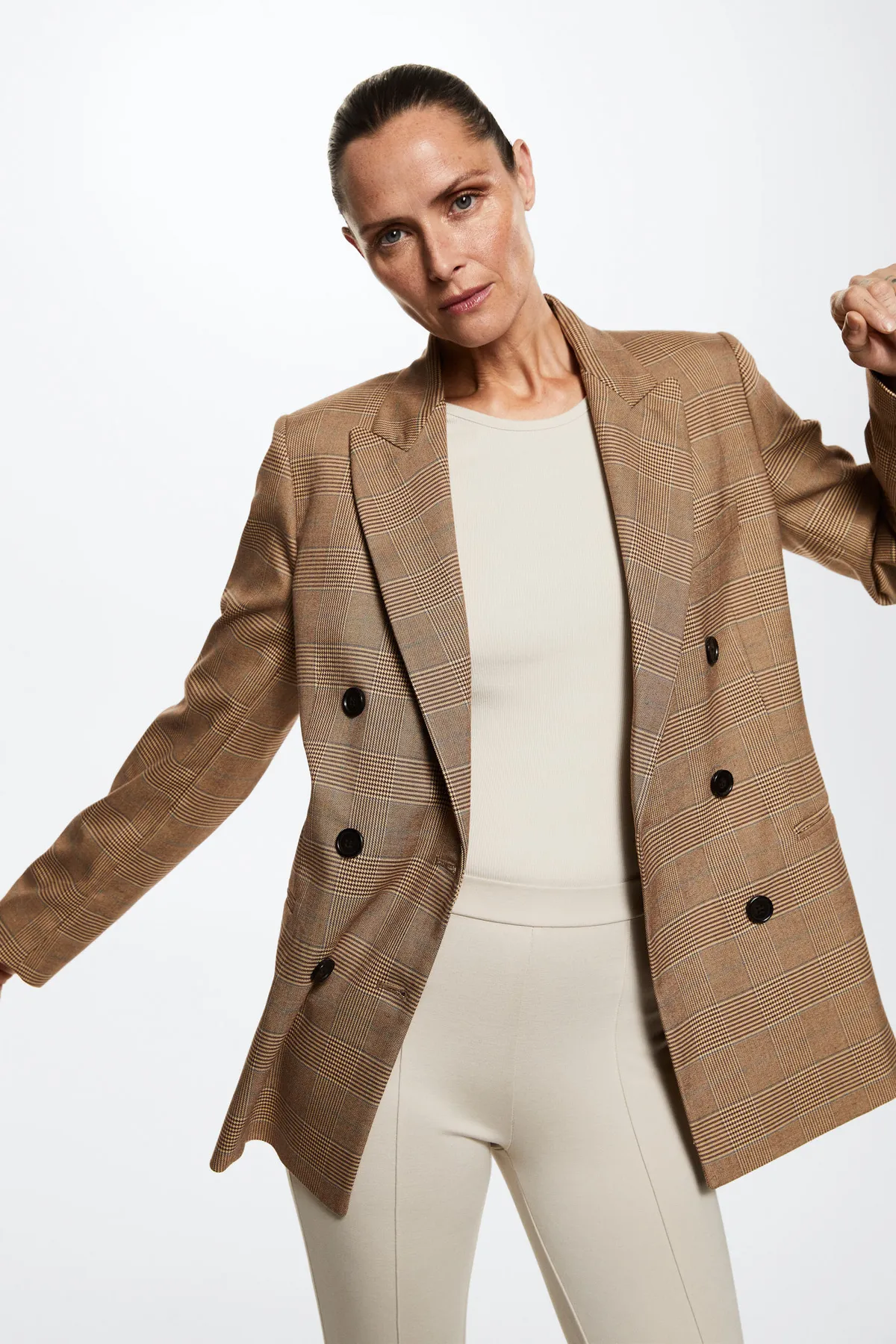 MANGO  Leggings - Beige - Mittlerer Bund