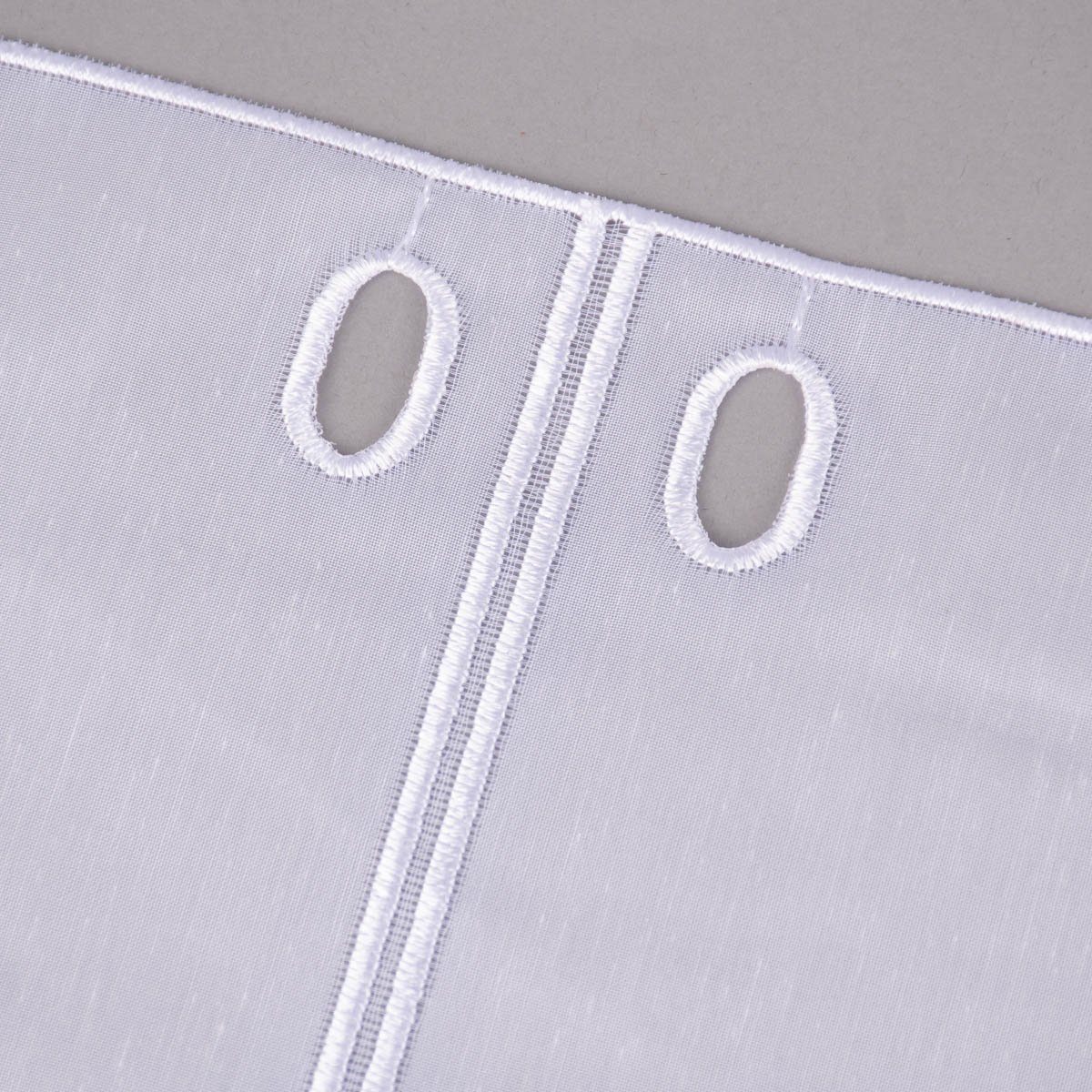 Meterware Stickerei-Panneaux Bistrogardine Batistoptik nähfrei Stickerei Kreise, SCHÖNER LEBEN., leicht perforiert, Batist, bestickt, pflegeleicht